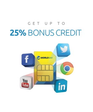 Worldwide Data SIM Card With 25% Bonus Credit