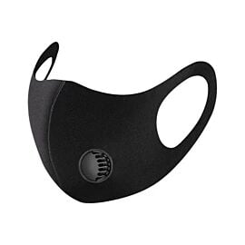 Unisex Black Fashion Fabric Face Mask with Valve - Pack of 1 Pc