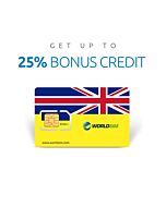 25% Bonus Credit with UK SIM Card