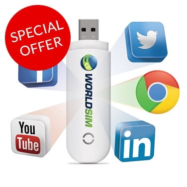 WorldSIM Data USB Worldwide Internet Dongle